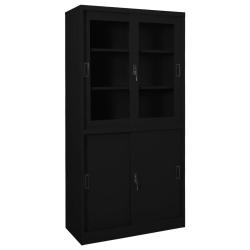 Armoire de rangement porte coulissante 90 x 40 x 180 cm avec 3 &eacute;tag&egrave;res r&eacute;glables moderne en acier