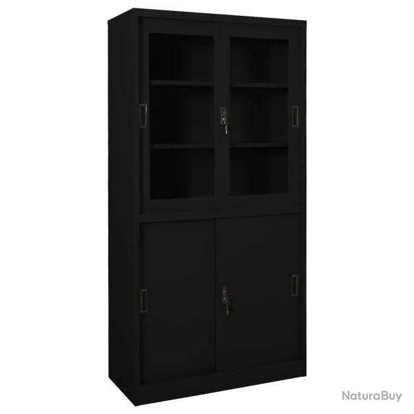 Armoire de rangement porte coulissante 90 x 40 x 180 cm avec 3 �tag�res r�glables moderne en acier