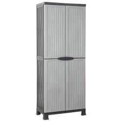 Armoire de rangement compacte 68 x 39 x 171 cm avec 4 &eacute;tag&egrave;res r&eacute;glables design moderne en plastiqu