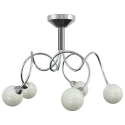 Plafonnier moderne design avec abat-jour ronds 52 x 34 cm &eacute;clairage LED &eacute;conomique en acier chrome