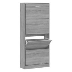 Armoire &agrave; chaussures moderne design pour entr&eacute;e 63 x 24 x 147 cm grand espace de rangement en bois