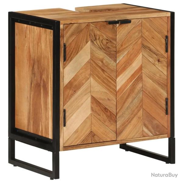 Armoire de salle de bain en bois 55 x 35 x 60 cm grand espace de rangement style naturel en acacia