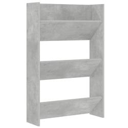 Armoire &agrave; chaussures murale moderne design &eacute;pur&eacute; 60 x 18 x 90 cm gain de place en agglom&eacute;r&eacute; gris b&eacute;