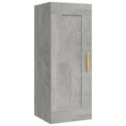 Armoire murale moderne rangement ample 35 x 34 x 90 cm en bois d'ing&eacute;nierie gris b&eacute;ton 02_0048037