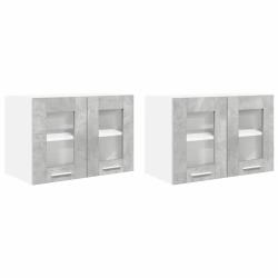 Armoire suspendue moderne rectangulaire espace de rangement 60 x 31 x 40 cm en bois d'ing&eacute;nierie gr
