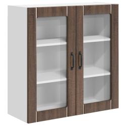 Armoire de cuisine moderne rectangulaire 80 x 31 x 80 cm avec portes coulissantes en bois d'ing&eacute;nie