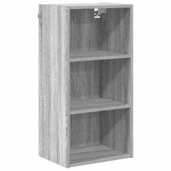 Armoire suspendue moderne rangement spacieux cuisine 40 x 29,5 x 80 cm en bois d'ing&eacute;nierie gris so