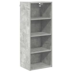 Armoire suspendue moderne espace de rangement 40 x 29,5 x 100 cm en bois d'ing&eacute;nierie gris b&eacute;ton 02
