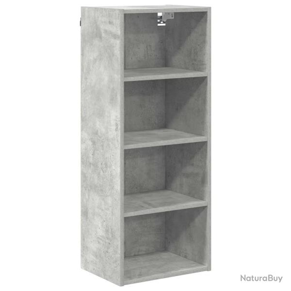 Armoire suspendue moderne espace de rangement 40 x 29,5 x 100 cm en bois d'ing�nierie gris b�ton 02