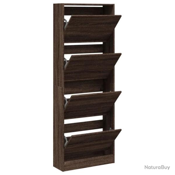 Armoire � chaussures design compacte espace r�duit 60 x 21 x 163 cm rangement pratique en bois d'in