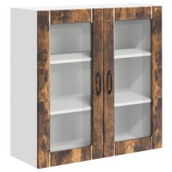 Armoire de cuisine moderne range-ustensiles 80 x 31 x 80 cm en bois d'ing&eacute;nierie ch&ecirc;ne fum&eacute; 02_0054