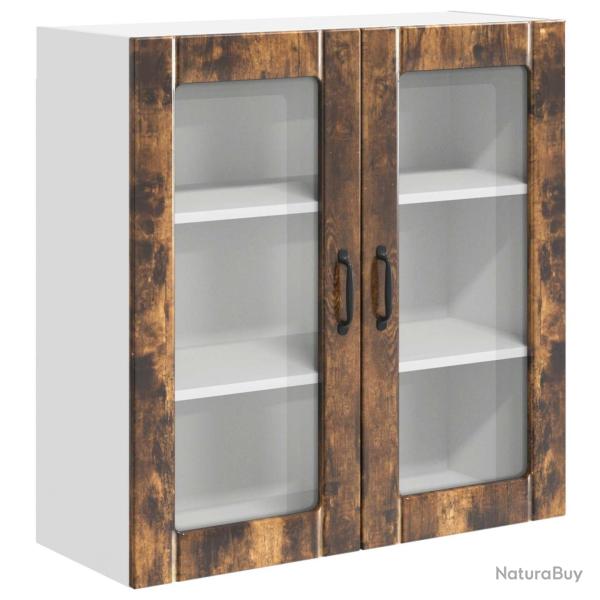 Armoire de cuisine moderne range-ustensiles 80 x 31 x 80 cm en bois d'ing�nierie ch�ne fum� 02_0054