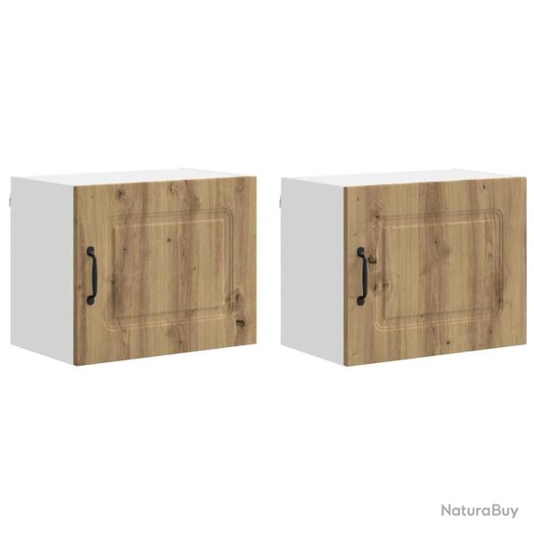 Lot de 2 armoires murales de cuisine modernes avec grand espace de stockage 50 x 31 x 40 cm en bois