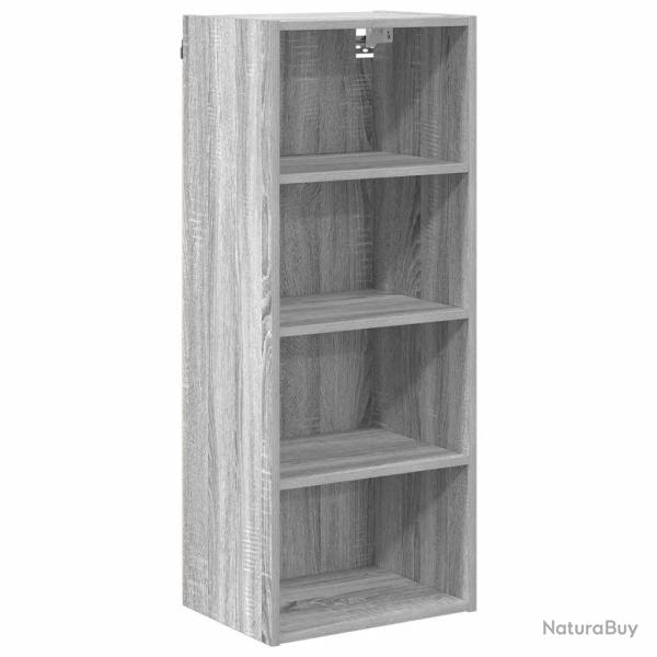 Armoire suspendue moderne avec grand espace de stockage 40 x 29,5 x 100 cm en bois d'ing�nierie gri