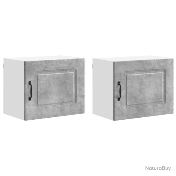 Lot de 2 armoires murales de cuisine moderne avec grand espace de stockage 50 x 31 x 40 cm en bois
