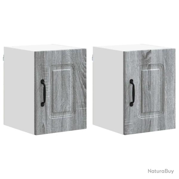 Lot de 2 armoires murales de cuisine design moderne 30 x 31 x 40 cm grand espace de stockage en boi