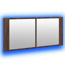 Armoire &agrave; miroir LED moderne 100 x 12 x 45 cm avec rangement espace organis&eacute; en bois d'ing&eacute;nierie c