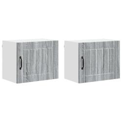 Lot de 2 armoires murales de cuisine modernes avec rangement pratique 50 x 31 x 40 cm en bois gris