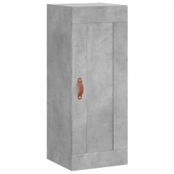 Armoire murale design &eacute;l&eacute;gant espace de rangement 34,5 x 34 x 90 cm en bois d'ing&eacute;nierie gris b&eacute;ton