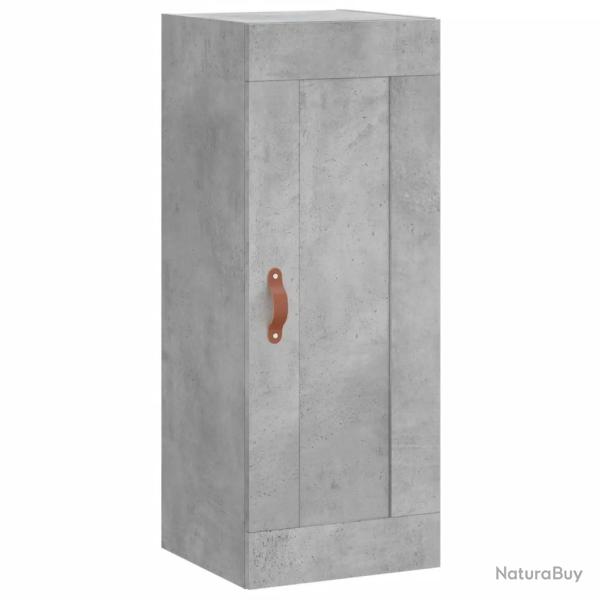 Armoire murale design �l�gant espace de rangement 34,5 x 34 x 90 cm en bois d'ing�nierie gris b�ton