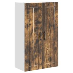 Armoire de cuisine moderne avec rangement pratique 60 x 31 x 100 cm en bois d'ing&eacute;nierie ch&ecirc;ne fum&eacute;