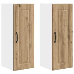 Lot de 2 armoires murales de cuisine pratiques design moderne 30 x 31 x 80 cm en bois d'ing&eacute;nierie