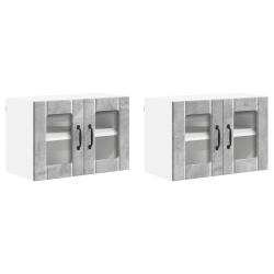 Lot de 2 armoires murales de cuisine moderne fonctionnelles et pratiques 60 x 31 x 40 cm en bois d'