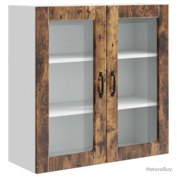 Armoire de cuisine murale moderne avec 3 �tag�res 80 x 31 x 80 cm en bois d'ing�nierie ch�ne fum� 0