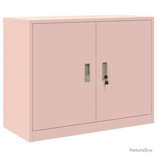 Armoire de rangement moderne avec portes verrouillables 90 x 40 x 70 cm en acier lamin� � froid ros