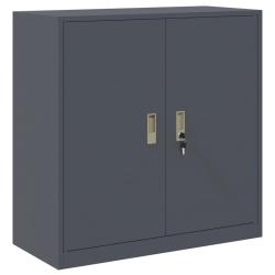 Armoire de rangement moderne avec portes verrouillables 90 x 40 x 90 cm en acier lamin&eacute; &agrave; froid ant
