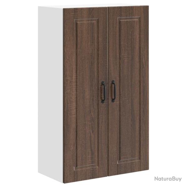 Armoire de cuisine moderne murale avec �tag�res 60 x 31 x 100 cm en bois d'ing�nierie ch�ne brun 02