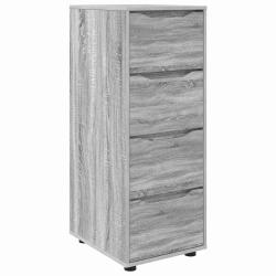 Armoire de rangement rectangulaire fonctionnelle 40 x 48 x 105 cm en bois d'ing&eacute;nierie gris sonoma
