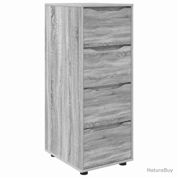 Armoire de rangement rectangulaire fonctionnelle 40 x 48 x 105 cm en bois d'ing�nierie gris sonoma
