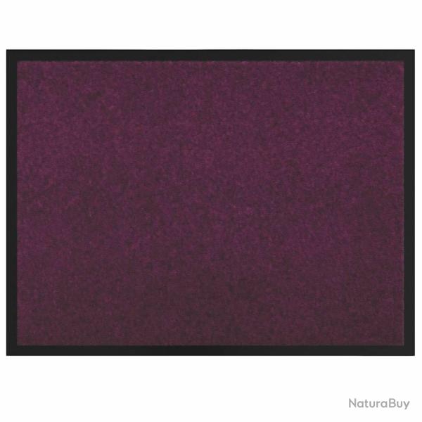 Tapis de porte rectangulaire absorbant et antid�rapant 60 x 40 x 1.2 cm en tissu teddy bordeaux 02_
