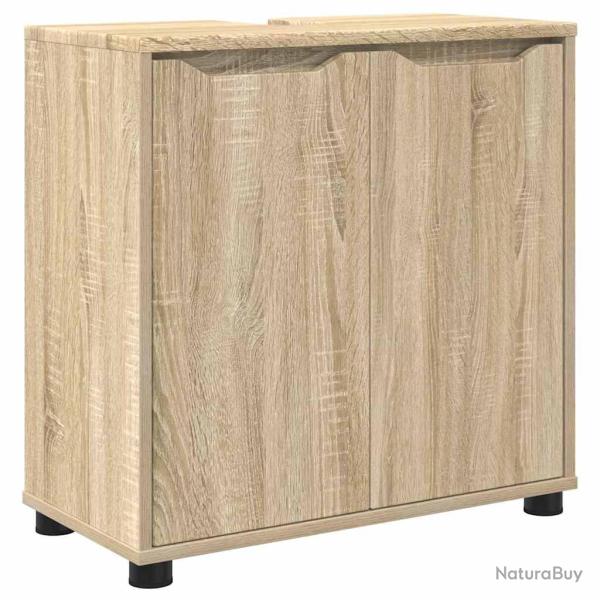 Armoire de lavabo moderne avec 2 �tag�res ajustables 60 x 30 x 60 cm en bois d'ing�nierie ch�ne son
