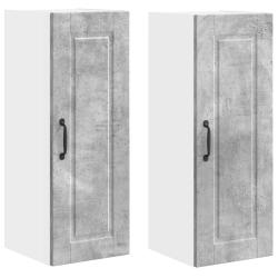 Lot de 2 armoires murales de cuisine modernes avec 6 &eacute;tag&egrave;res 30 x 31 x 80 cm en bois d'ing&eacute;nierie