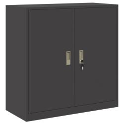 Armoire de rangement moderne design industriel bureau 90 x 40 x 90 cm en acier lamin&eacute; &agrave; froid noir