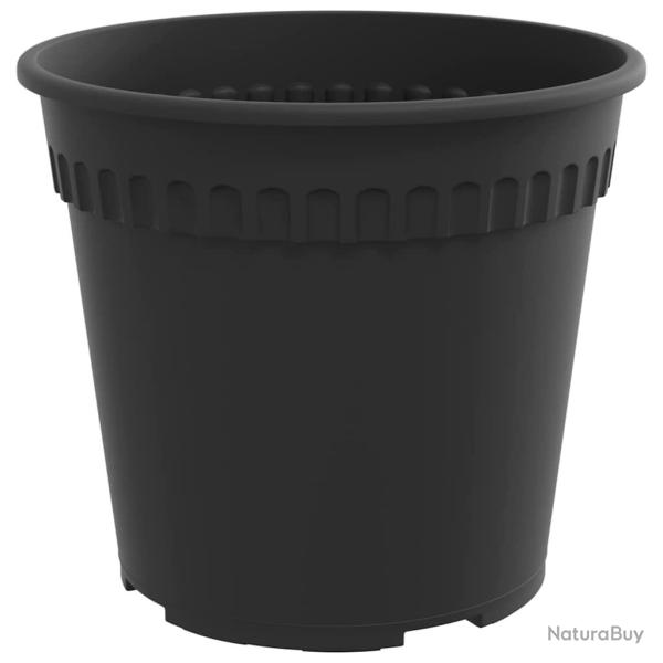 Lot de 24 pots � fleurs ronds modernes 17 x 17 x 14 cm l�ger finition brillante en plastique noir 0