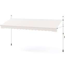Auvent r&eacute;tractable avec manivelle 400 x 135 x 210-300 cm protection solaire ajustable moderne en po