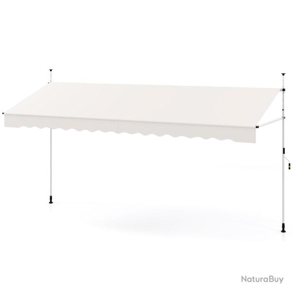 Auvent r�tractable avec manivelle 400 x 135 x 210-300 cm protection solaire ajustable moderne en po