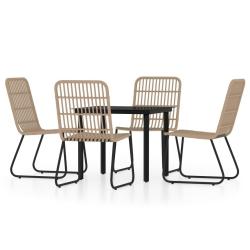 Ensemble de salle &agrave; manger de jardin meuble ext&eacute;rieur 5 pi&egrave;ces ch&ecirc;ne 02_0013767