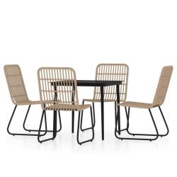 Ensemble de salle &agrave; manger de jardin meuble ext&eacute;rieur 5 pi&egrave;ces ch&ecirc;ne 02_0013768