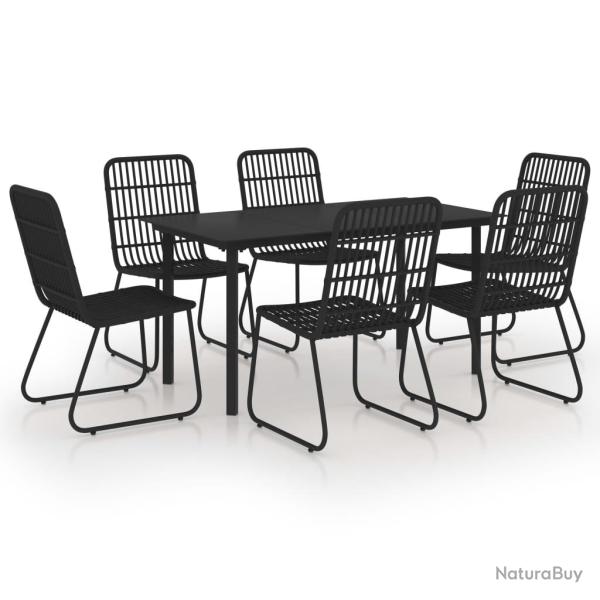 Ensemble � d�ner salon de jardin meuble d'ext�rieur 7 pi�ces r�sine tress�e et verre 02_0014241