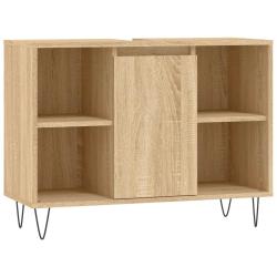 Armoire de salle de bain rangement 80 x 33 x 60 cm style industriel finition mate en bois d'ing&eacute;nie