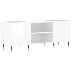 Armoire &agrave; disques pratique espace de rangement 121 x 38 x 48 cm style industriel en bois d'ing&eacute;nier