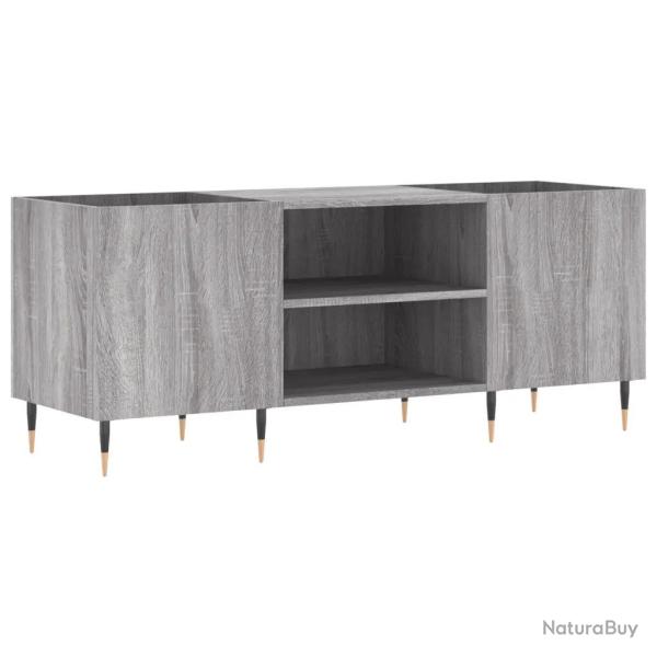 Armoire � disques classique style industriel rangement 121 x 38 x 48 cm en bois d'ing�nierie gris 0