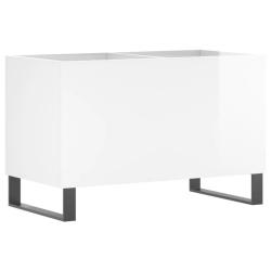 Armoire &agrave; disques classique moderne rangement vinyles 74,5 x 38 x 48 cm en bois d'ing&eacute;nierie blanc