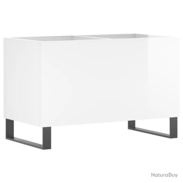 Armoire � disques classique moderne rangement vinyles 74,5 x 38 x 48 cm en bois d'ing�nierie blanc