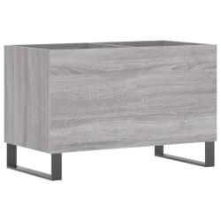 Armoire &agrave; disques pratique vintage 74,5 x 38 x 48 cm style industriel en bois d'ing&eacute;nierie gris 02_