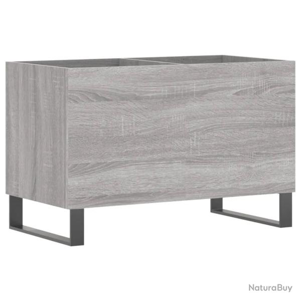 Armoire � disques pratique vintage 74,5 x 38 x 48 cm style industriel en bois d'ing�nierie gris 02_